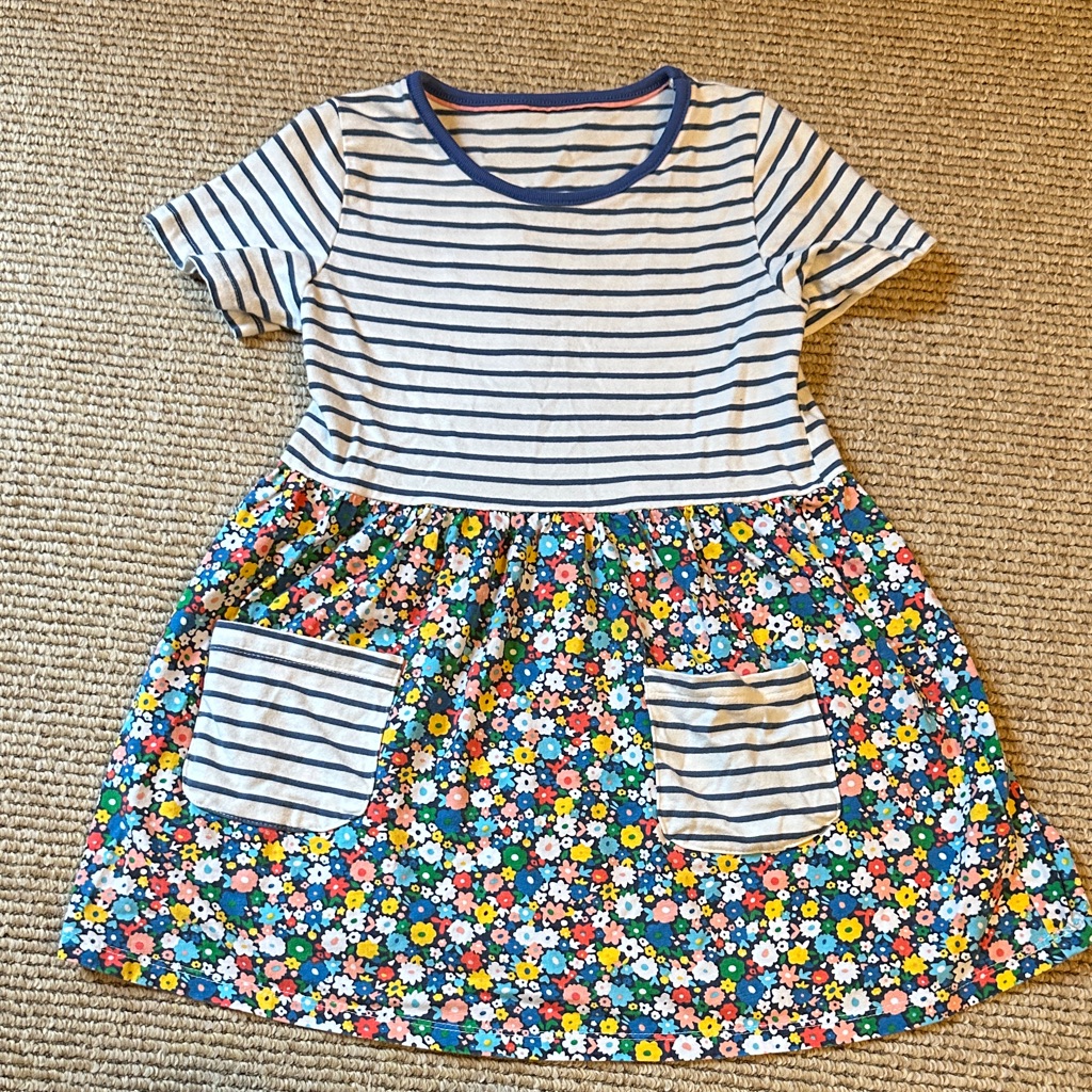 Amazon Striped Floral Pocket Dress Size 5t Equivalent